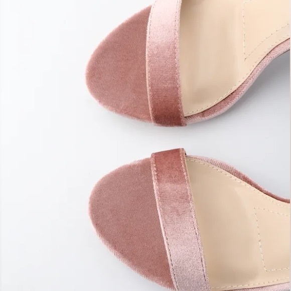 NEW Lulus Taylor Mauve pink Velvet Ankle Strap Heels 4” - Picture 2 of 16